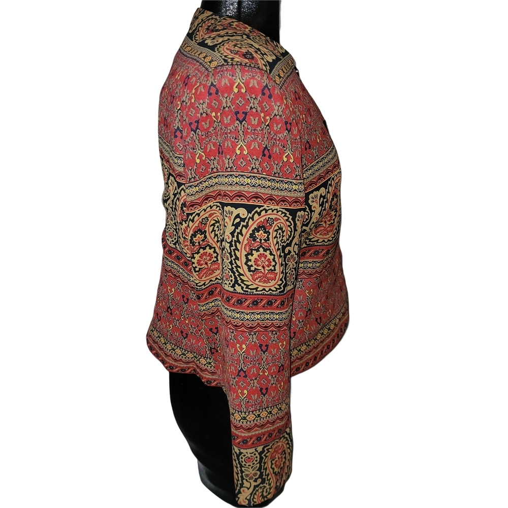 Nygard Collection Vintage 90's Colorful Paisley Patterned Blazer Jacket Size 10 - Picture 4 of 7
